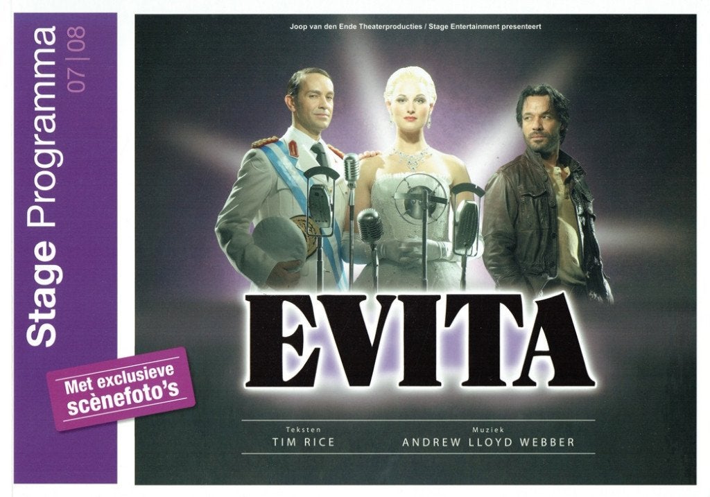 Folder - stage programma Evita - musical (2007-2008), Boeken, Verzenden, Gelezen, Ballet of Musical