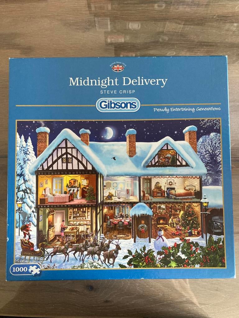 Gibsons puzzel Midnight  Delivery 1000 stukjes, Ophalen of Verzenden, 500 t/m 1500 stukjes, Gebruikt