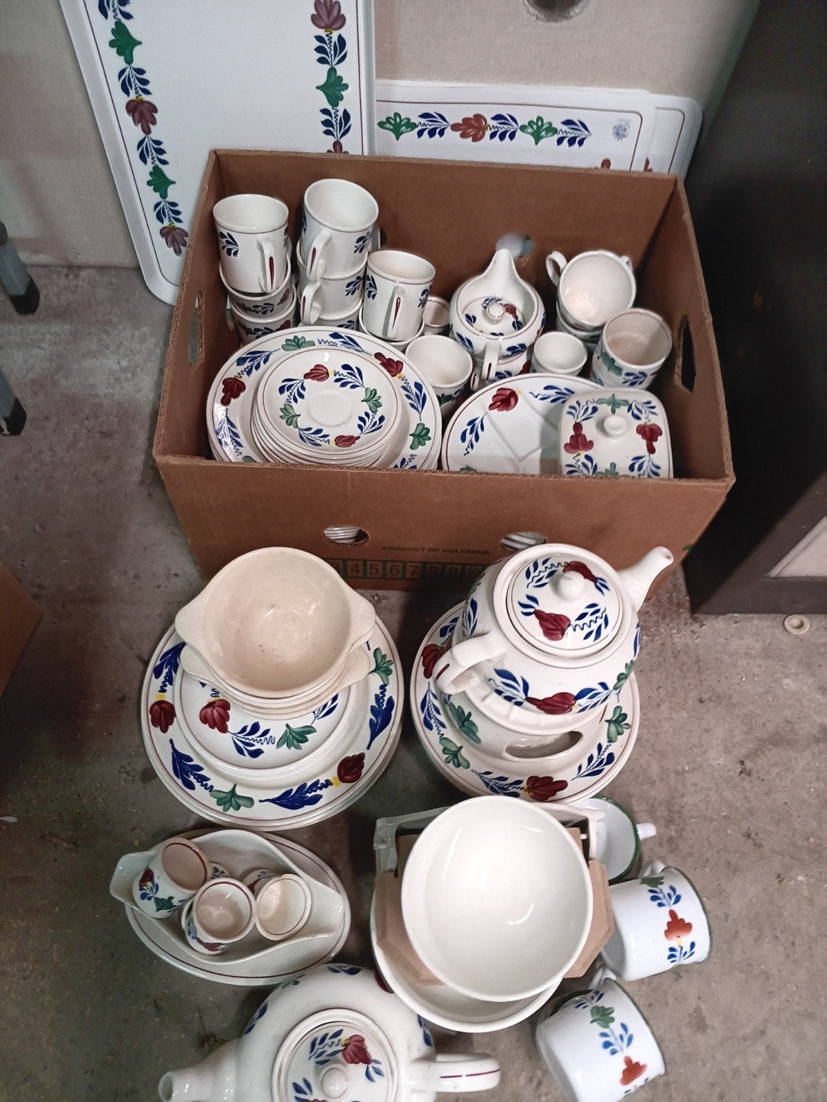Vintage Servies Set -Boeren bont, Ophalen