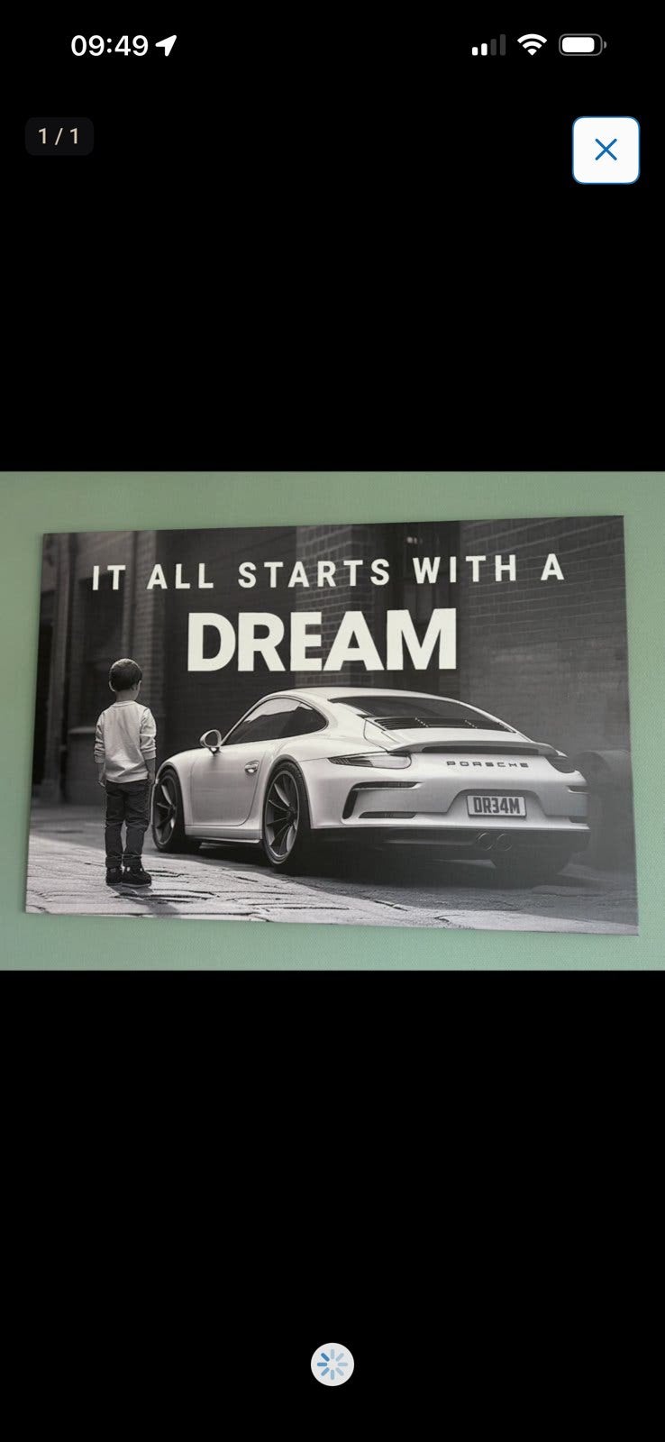 Porsche canvas voor aan de muur, Ophalen