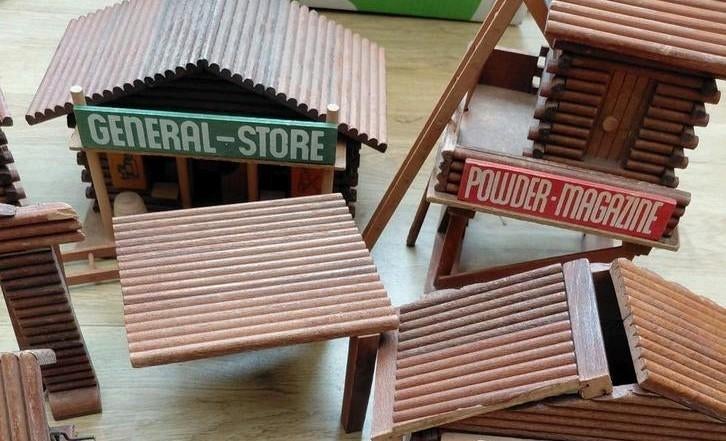 Vintage Houten Western Set - General Store town hall cowboy, Kinderen en Baby's, Speelgoed | Houten speelgoed, Ophalen of Verzenden