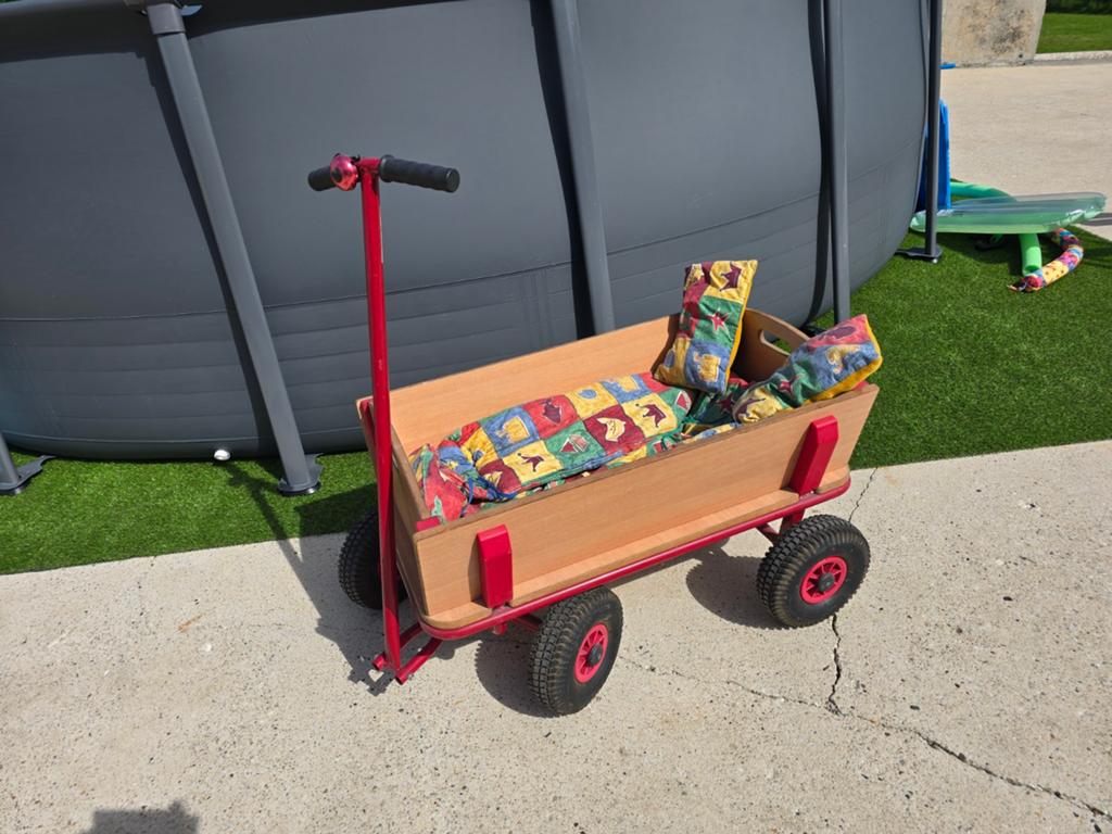 Wiesel Trolley bolderkar met zithoeken en kussens, Ophalen, Zo goed als nieuw