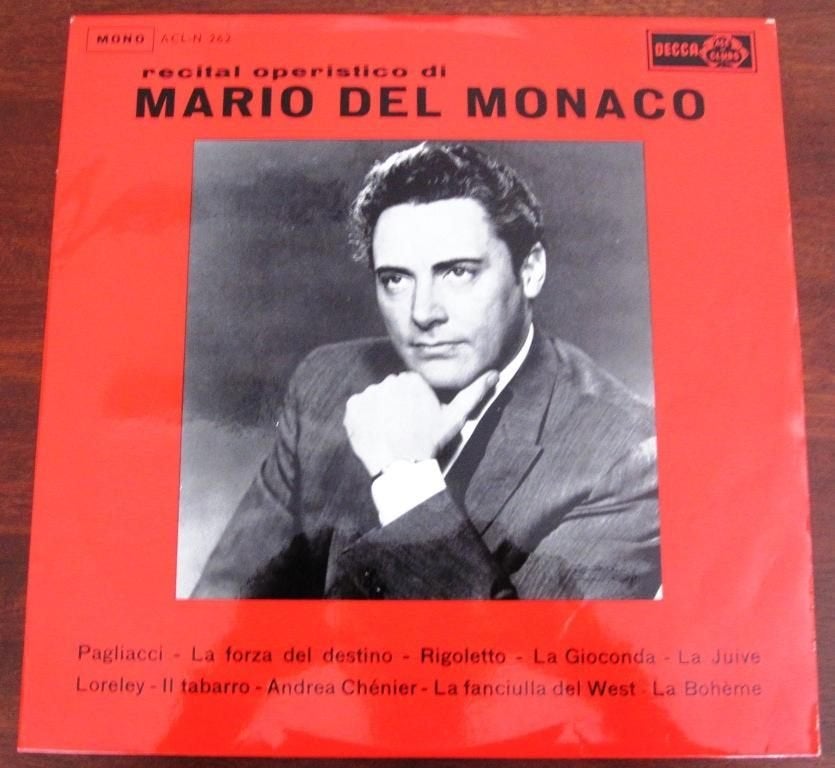 Recital operistico di Mario del Monaco - LP, Beschermende buitenhoes, Gebruikt, Opera of Operette, Ophalen of Verzenden