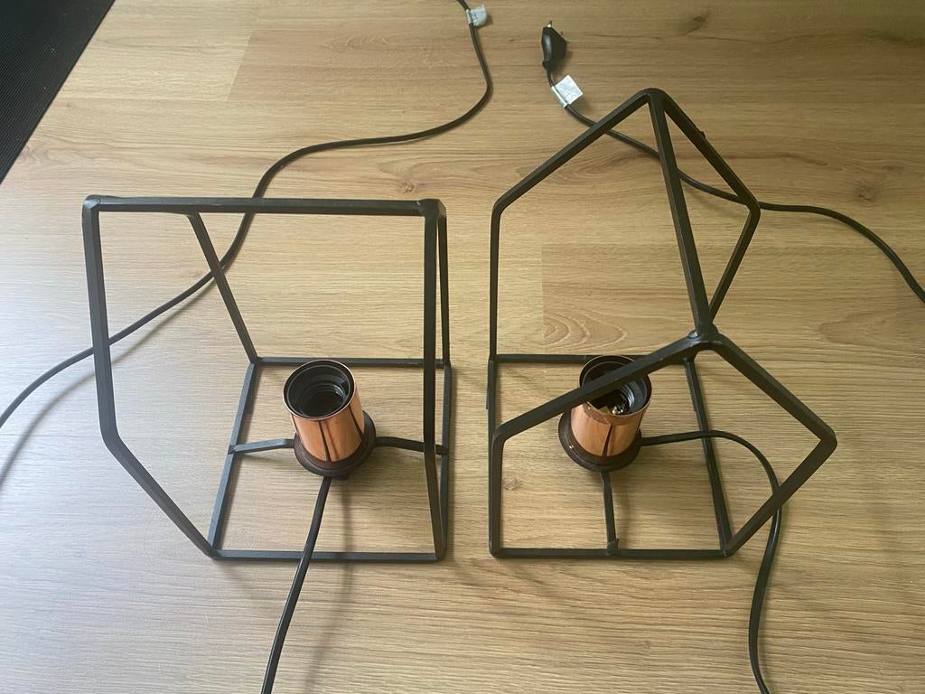 2 losse lampen huisje zwart rosé goud z.g.a.n., Ophalen of Verzenden, Zo goed als nieuw, Zwart strak