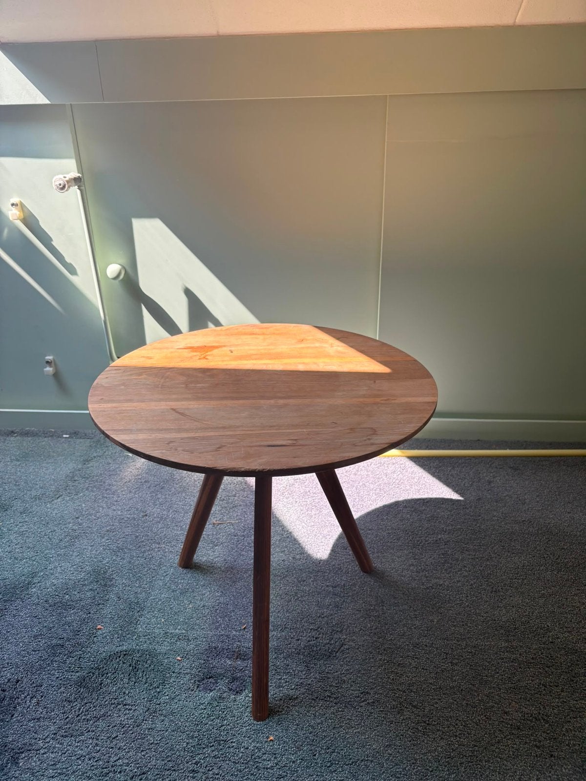 Houten bijzettafel - Rond - Gebruikt, Minder dan 55 cm, Gebruikt, Rond, Hout