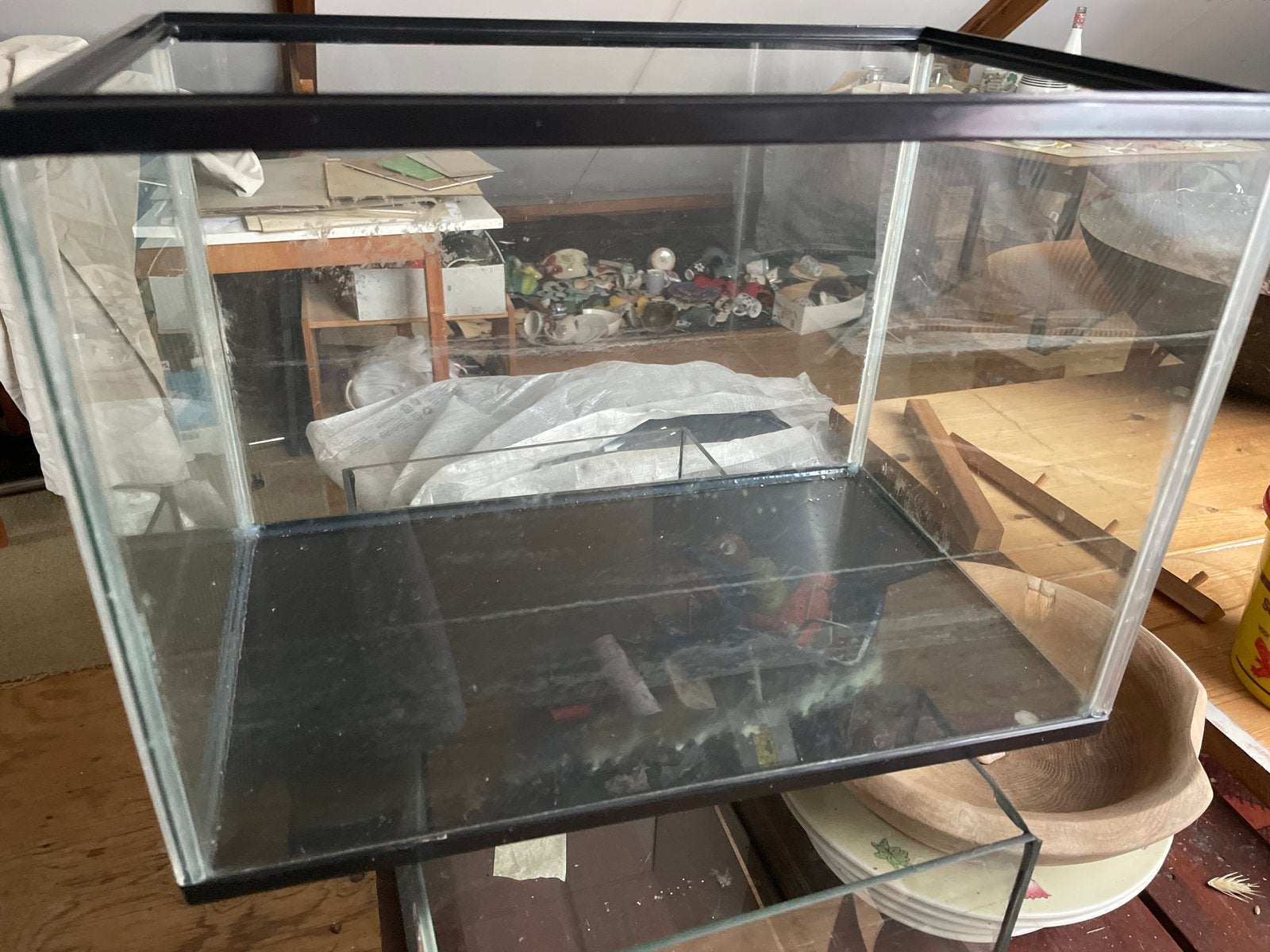 Aquarium op terrarium, Ophalen, Leeg aquarium