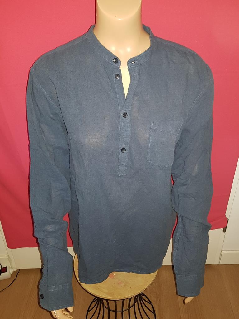 Long sleve (100), Ophalen of Verzenden, Blauw, Halswijdte 41/42 (L)