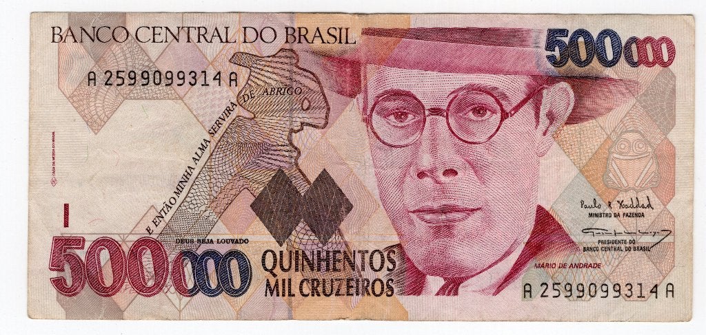 Brazilie 500.000 Cruzieros 1993 vf, Ophalen of Verzenden, Zuid-Amerika