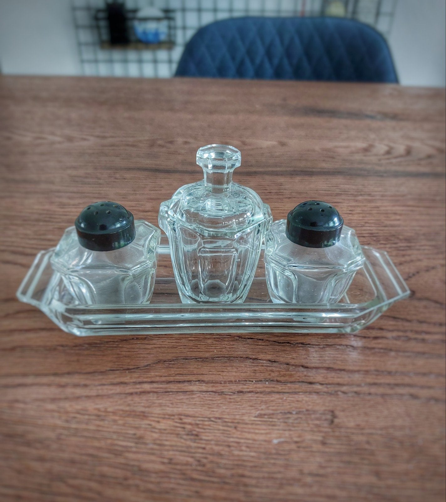 Art Deco peper- zoutstel, Glas of Glazen, Ophalen of Verzenden, Overige stijlen, Glas