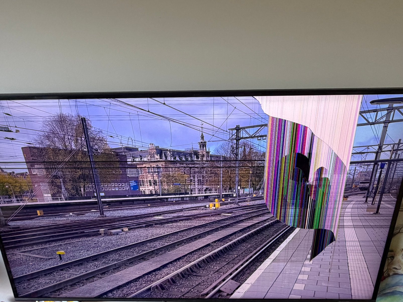 Samsung QLED met beschadigd scherm, Audio, Tv en Foto, Televisies, Ophalen, 100 cm of meer, Samsung