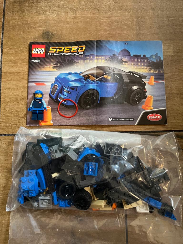 Lego Speed Champions - 75878 - Bugatti Chiron, Lego, Lego.com/service, Zo goed als nieuw, Complete set