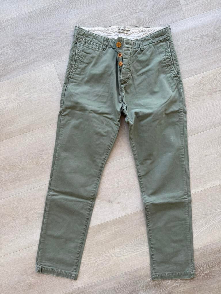 Scotch & soda, chino, groen, maat 30/32, Ophalen of Verzenden, Zo goed als nieuw, Groen