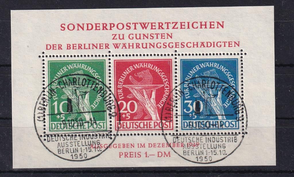 X34A) 1949 Duitse Post blok 1 €2200   geen garantie, Verzenden, Duitse Keizerrijk, Gestempeld