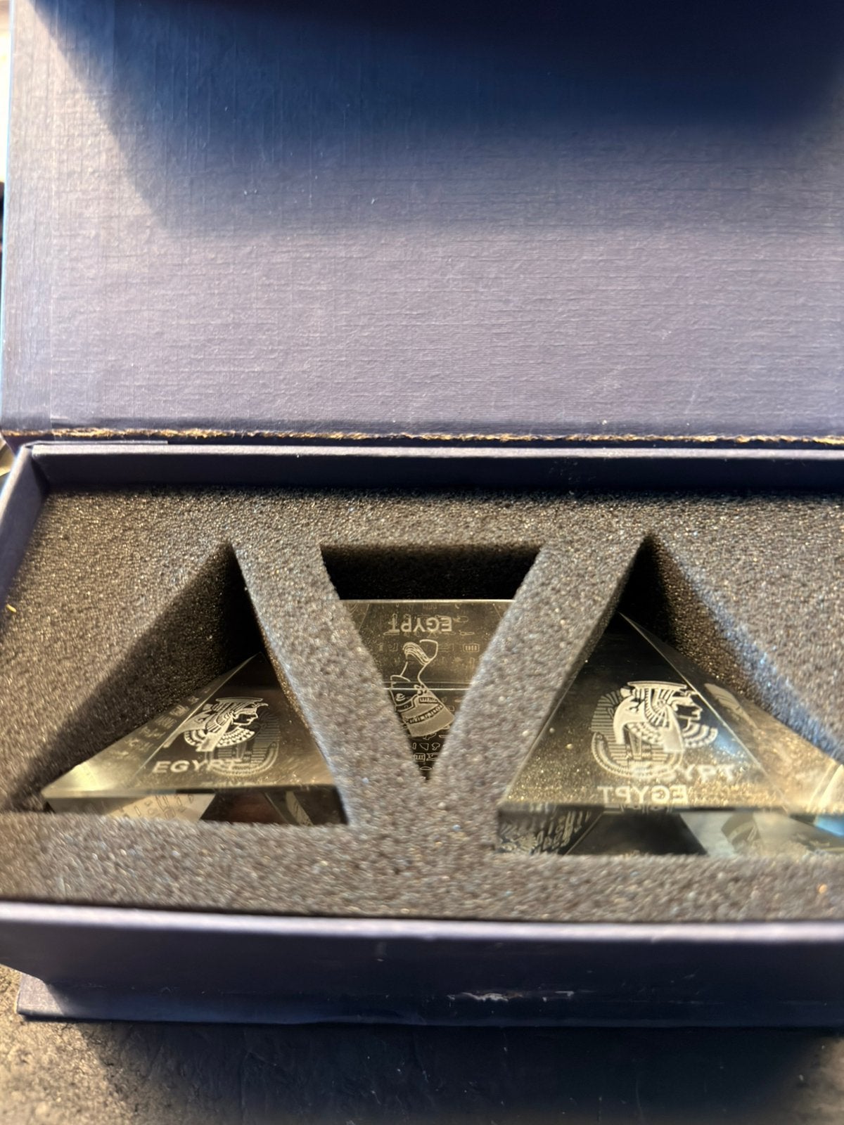 Set van 3 pyramides, Ophalen of Verzenden, Zo goed als nieuw, Kristal