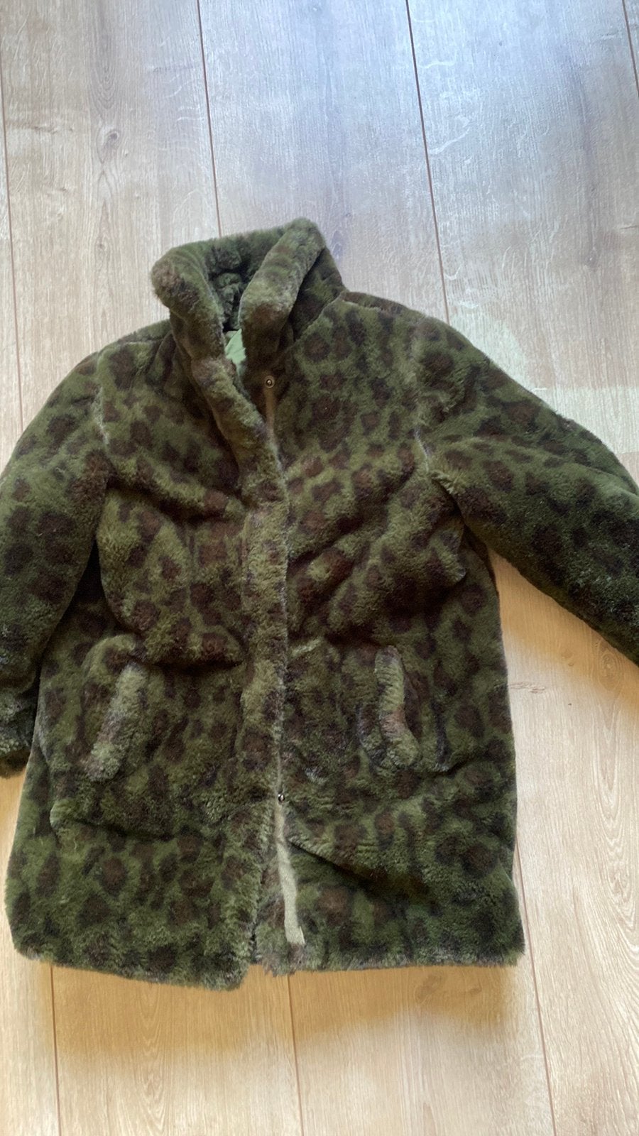 Hema jasje 98 - 104 bont teddy groen jas najaar, Ophalen of Verzenden, Zo goed als nieuw, Meisje, Jas