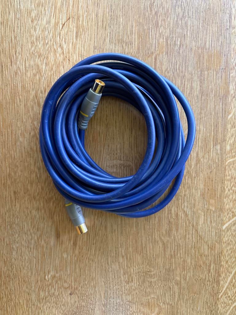 Blauwe Coax Kabel - 5 meter, Audio, Tv en Foto, Audiokabels en Televisiekabels, Ophalen of Verzenden, Nieuw, 5 tot 10 meter, Tv-kabel