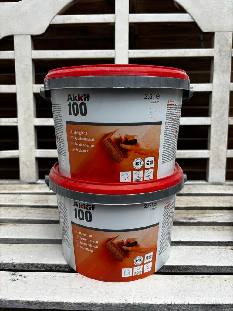 Akkit 100 Hechtlaag - 2x 2,5L en 1x 1L Onaangebroken, Ophalen, Overige materialen, 30 cm of meer, 50 tot 150 cm
