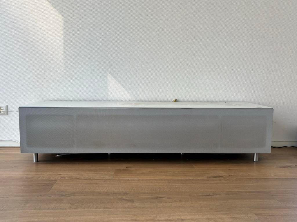 Just-Racks TV-kast wit met luidsprekerdoek 165x50x40 cm, Huis en Inrichting, Kasten | Televisiemeubels, Gebruikt, 150 tot 200 cm