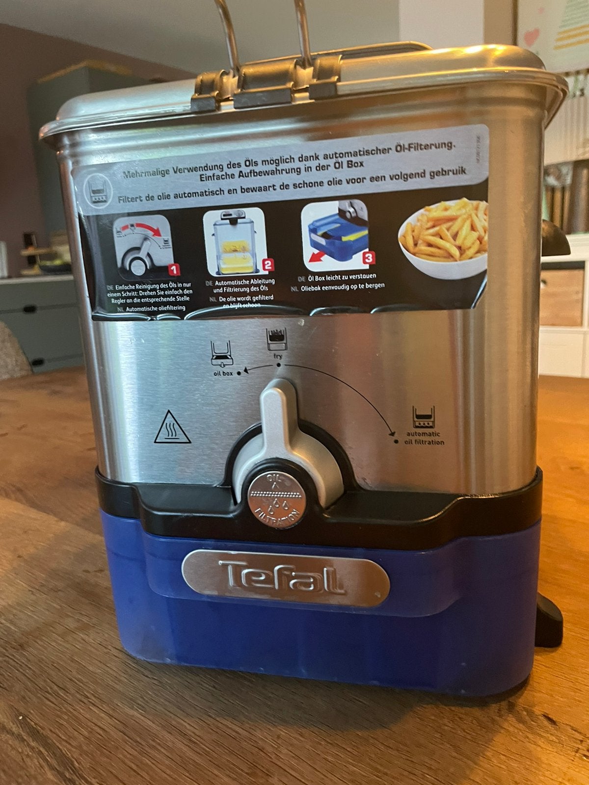 Tefal frituurpan met opvangbak voor olie/vet, 3 tot 4 liter, Ophalen, Gebruikt, Uitneembare binnenpan