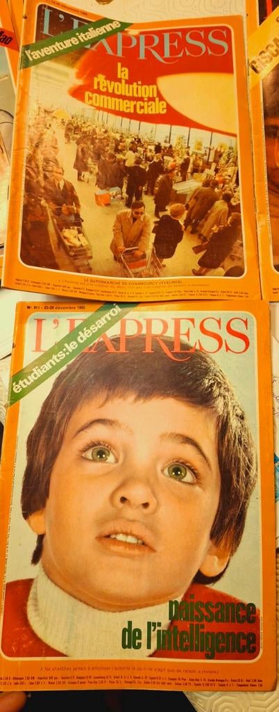 Vintage franse magazines L'express enz 25 stuks '60/70, Verzamelen, Tijdschriften, Kranten en Knipsels, Ophalen of Verzenden, 1960 tot 1980
