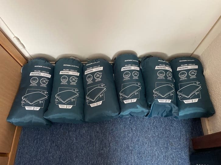 Quechua opvouwbare hoofdkussens voor kamperen/reizen, Overige merken, Blauw, Hoofdkussen, Nieuw