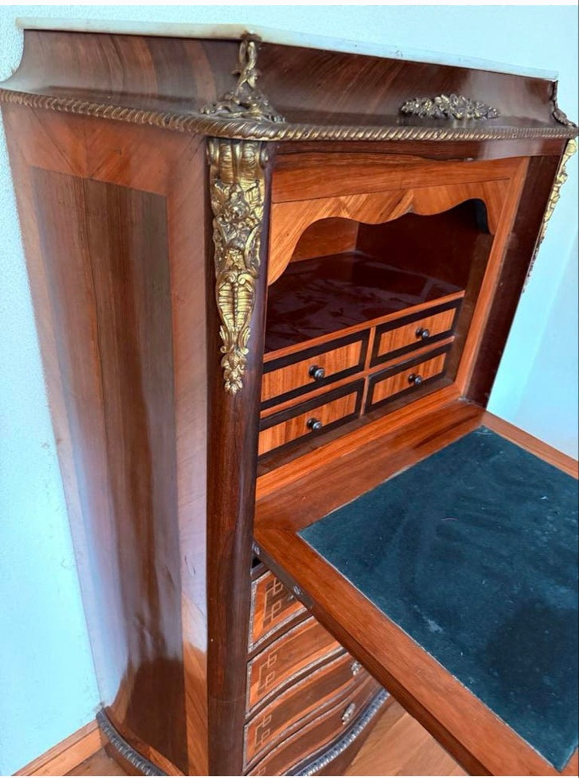 Antieke Franse Chiffonnière met Schrijfblad, Antiek en Kunst, Ophalen