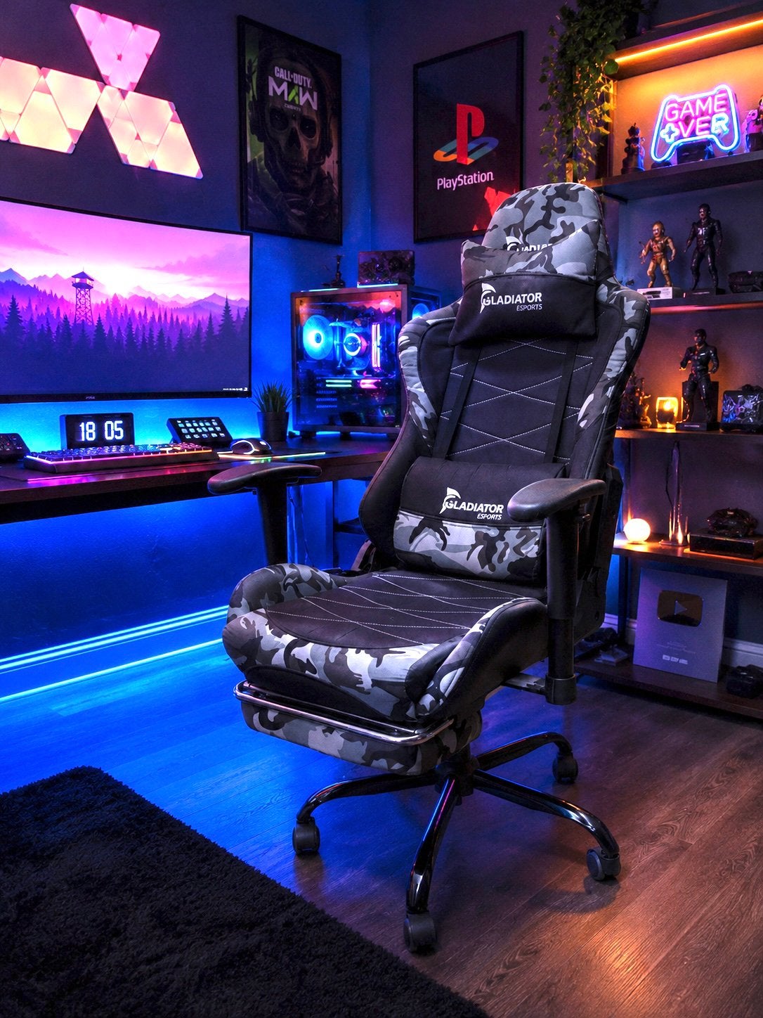Gladiator e-sport game chair - nieuwe staat, Ophalen, Zo goed als nieuw