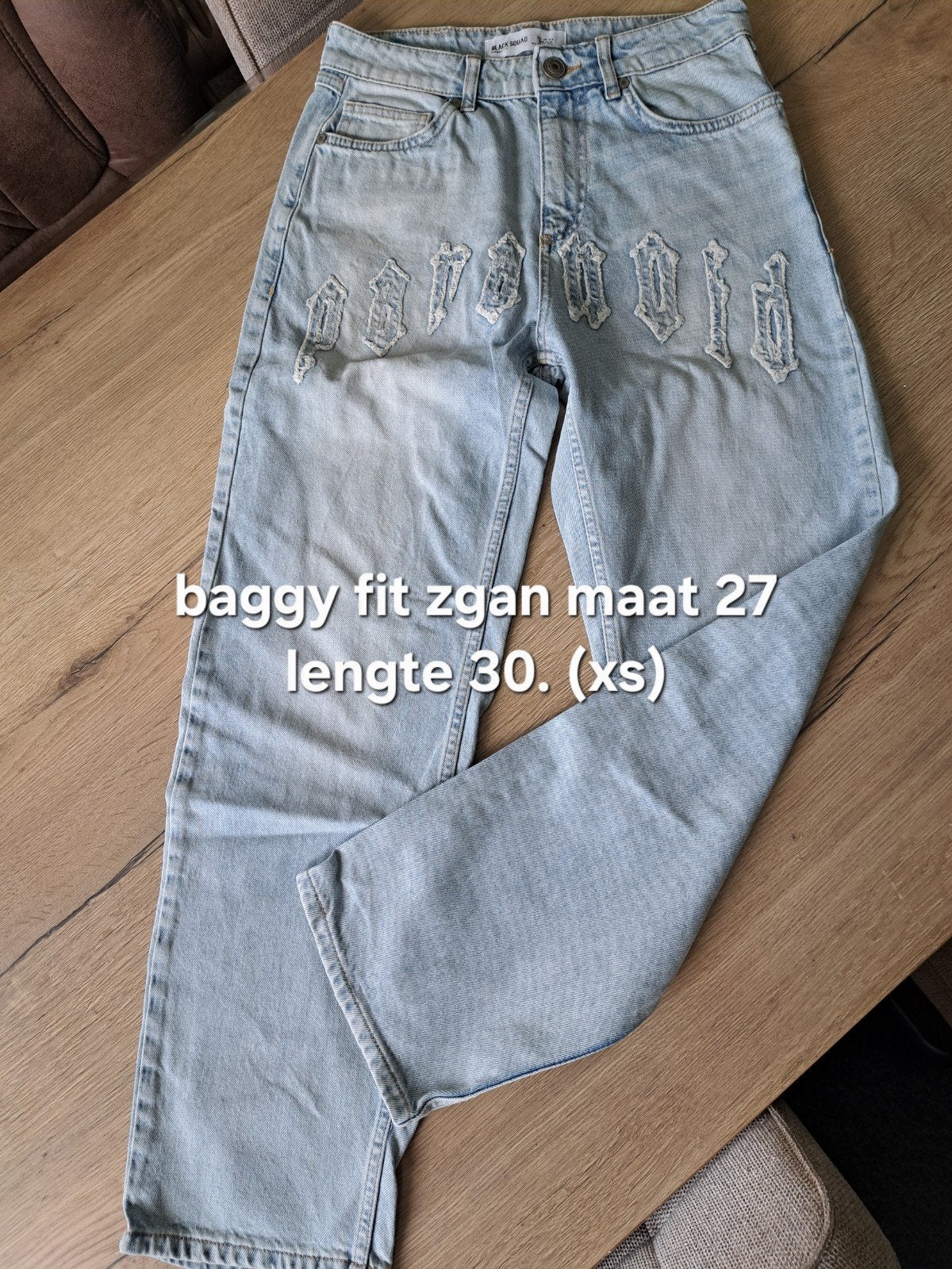 Heren Jeans Maat 27/32 - Baggy Fit, Black Squad, Blauw, W32 (confectie 46) of kleiner, Ophalen of Verzenden