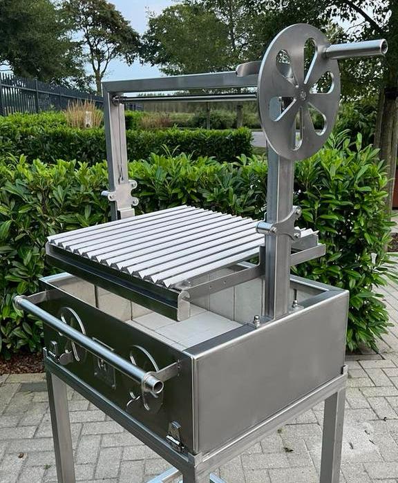 Santa maria open vuur grill/ BBQ volledig van rvs!, Tuin en Terras, Houtskoolbarbecues, Nieuw, Met accessoires, Ophalen