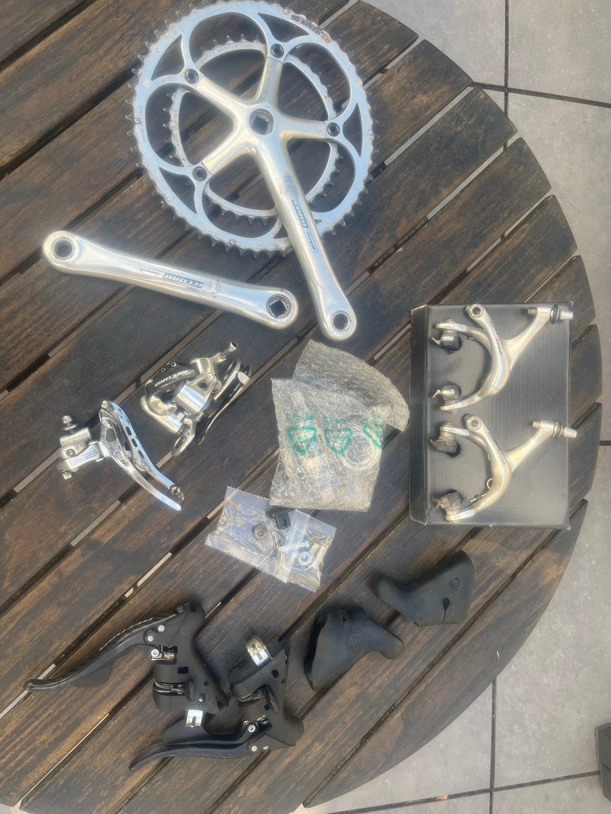 Campagnolo Super Record groepsset, Crankstel of Pedalen, Gebruikt, Ophalen of Verzenden, Aluminium