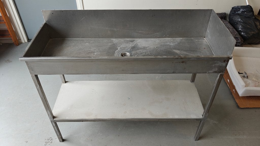 Wasgoot RVS spoelbak B130xH98xD47, Ophalen, Zo goed als nieuw, Rvs, Wastafel