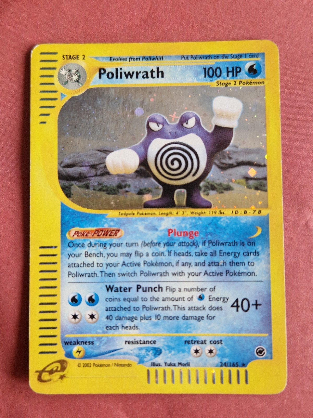 Poliwrath, 24/165 - expedition base set - 2002 Pokemon, Verzenden, Zo goed als nieuw