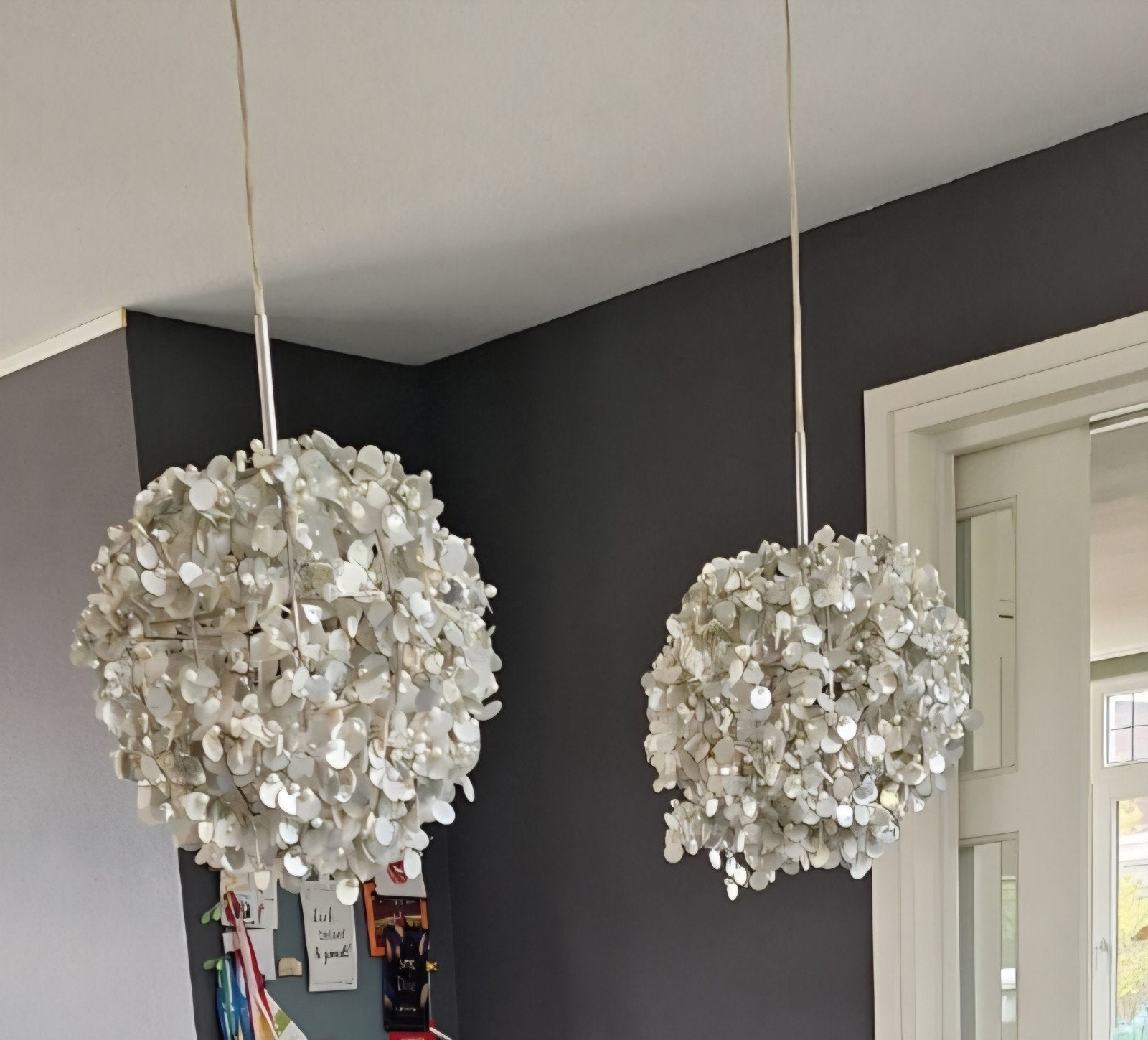 Hanglamp Colorique met schelpen en parels, Huis en Inrichting, Ophalen, Gebruikt, Metaal, Modern, Sfeervol