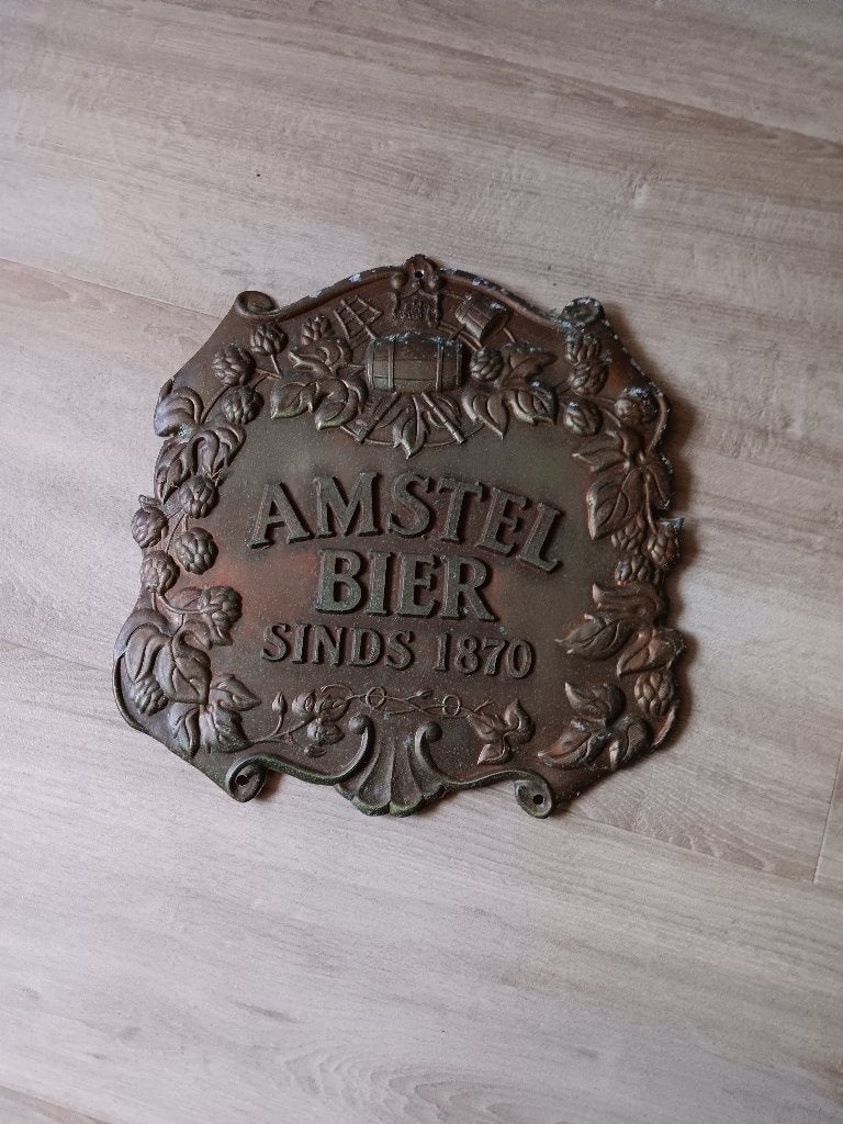 Amstel bier, Ophalen, Zo goed als nieuw, Reclamebord, Plaat of Schild, Amstel