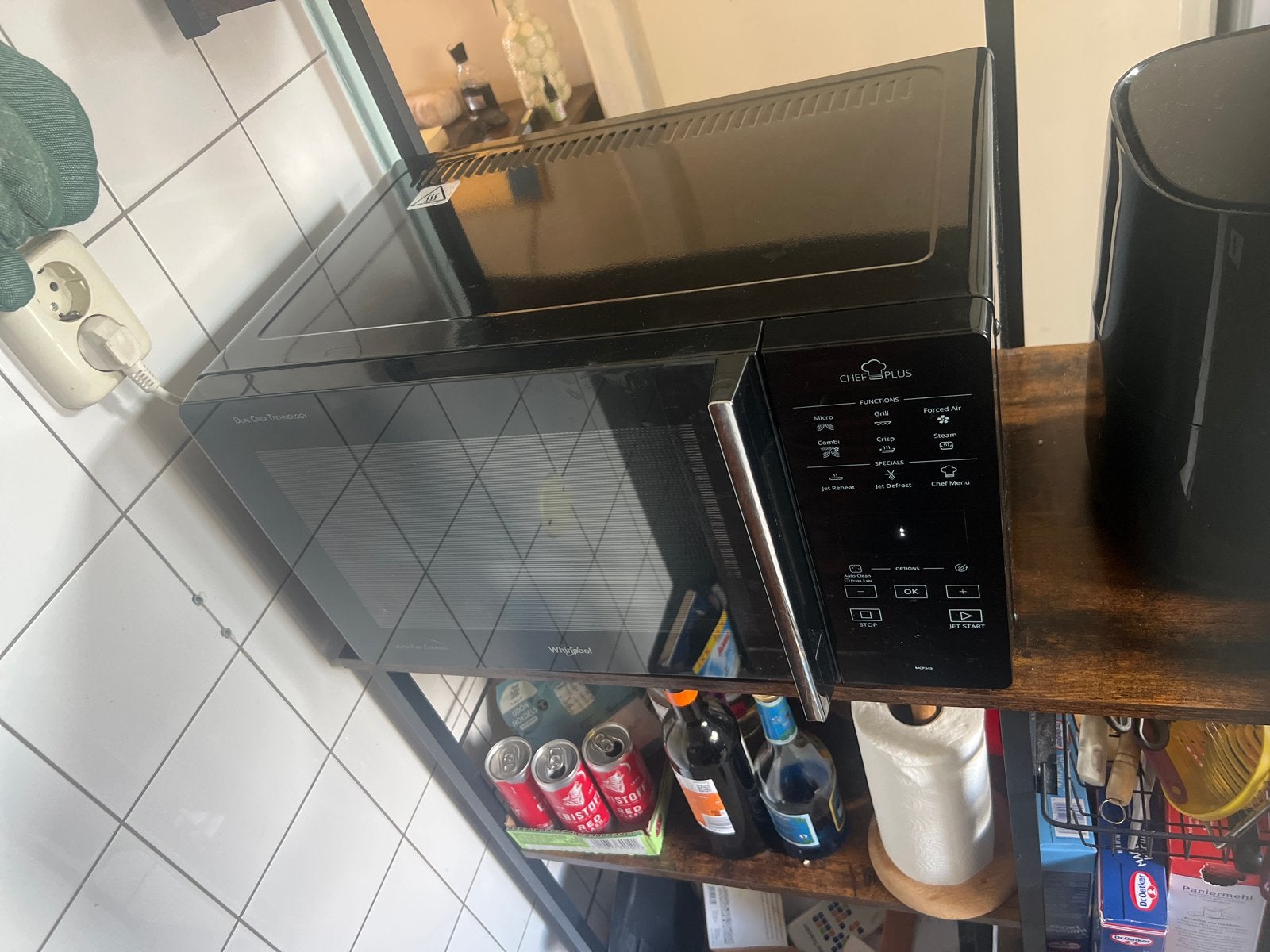 Zo goed als nieuwe Whirlpool Chef Plus combimagnetron, Combimagnetron, Ophalen of Verzenden, Zo goed als nieuw, Draaiplateau