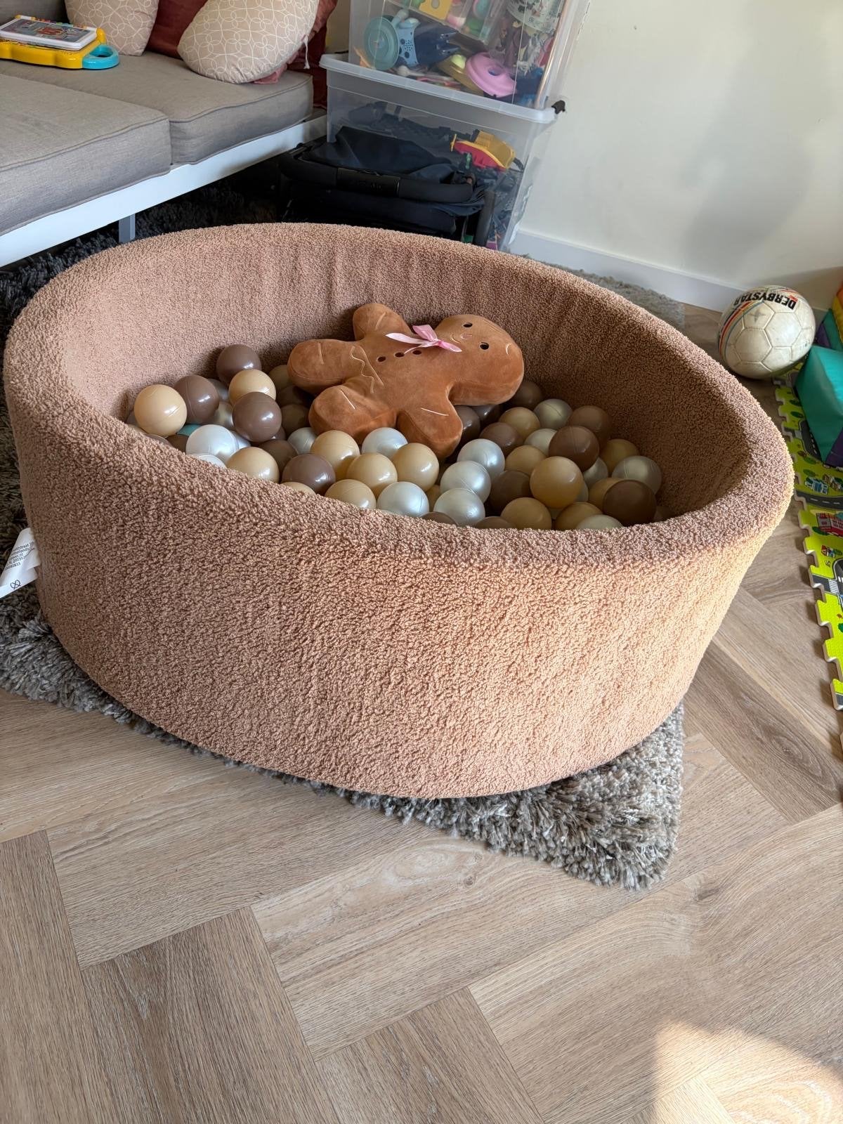 Ballenbak Toy Lino met ballen (bruin/wit), Ophalen, Zo goed als nieuw, Overige typen