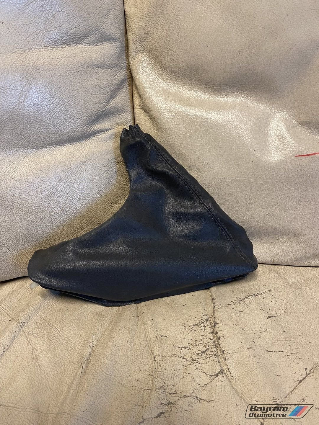 Bmw E34 handrempookhoes leder blauw handrem hoes E32 5-serie, Gebruikt, -, -, Ophalen of Verzenden