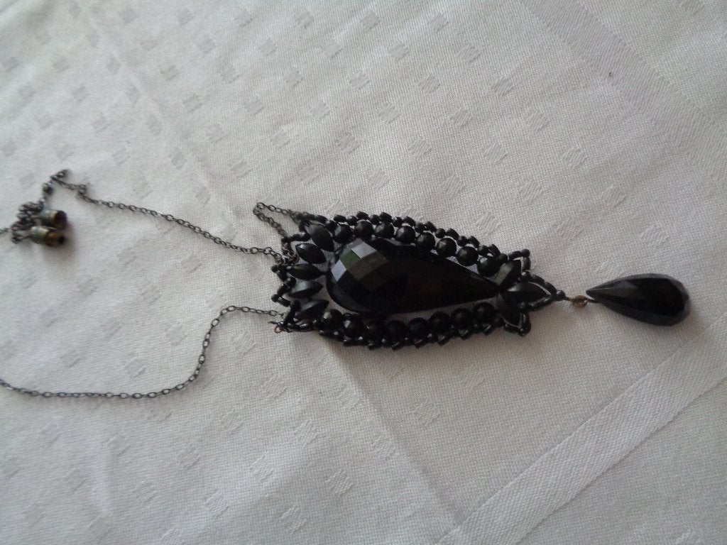 rouw ketting uit facet geslepen glas, Antiek en Kunst, Ophalen of Verzenden