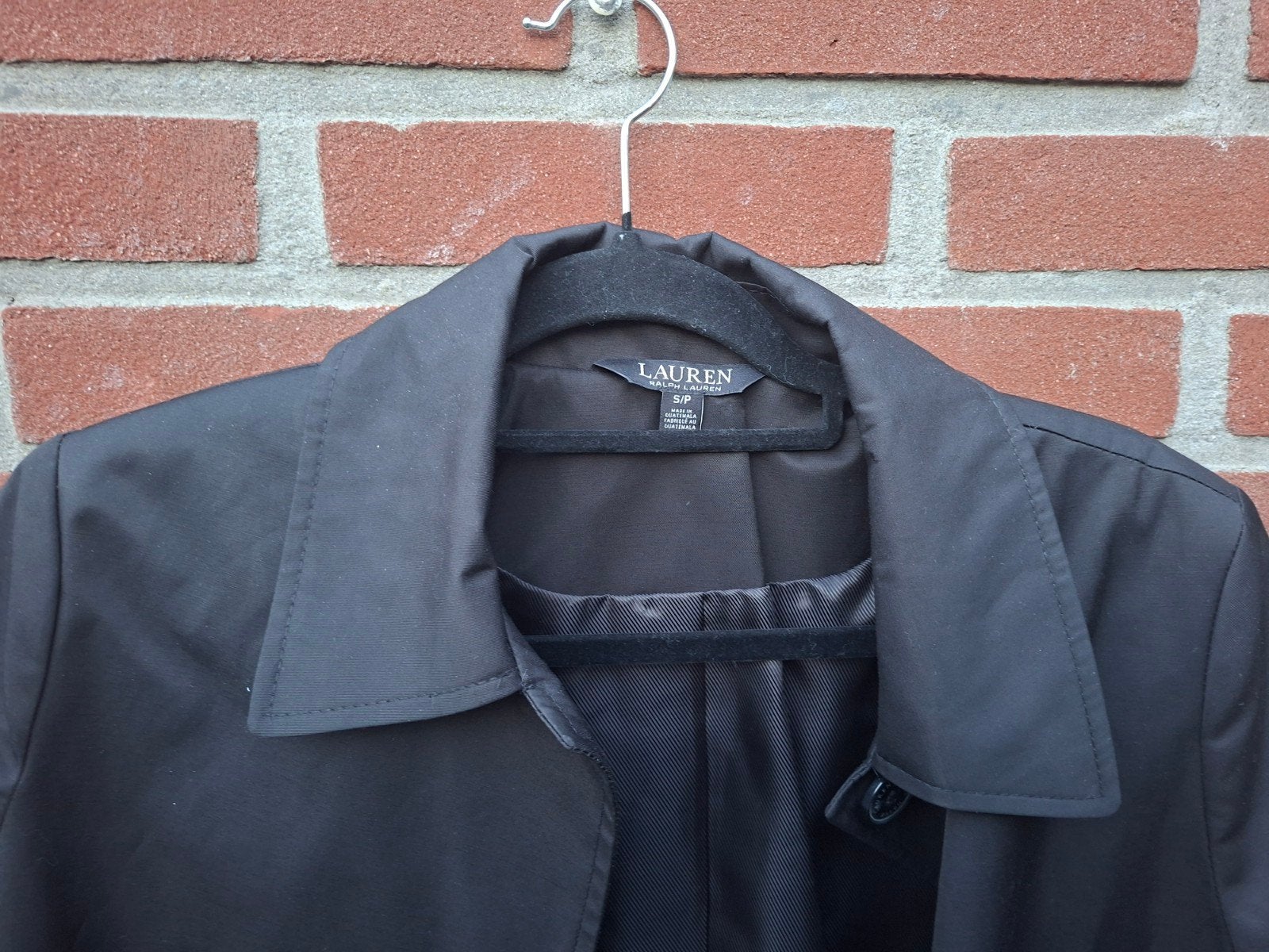 Lauren Ralph Lauren Zwarte Trenchcoat Maat S, Kleding | Dames, Zwart, Lauren Ralph Lauren, Ophalen of Verzenden, Zo goed als nieuw