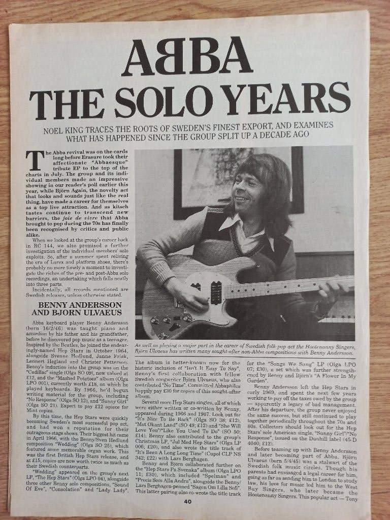 ABBA artikel uit Engeland, Ophalen of Verzenden, Gebruikt, Boek, Tijdschrift of Artikel