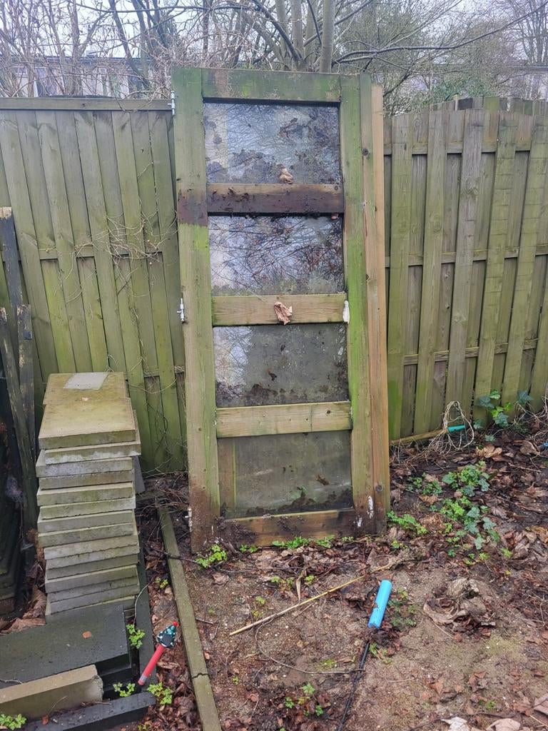 Houten planken en balken met 2 deuren voor blokhut 4x3m, Ophalen of Verzenden