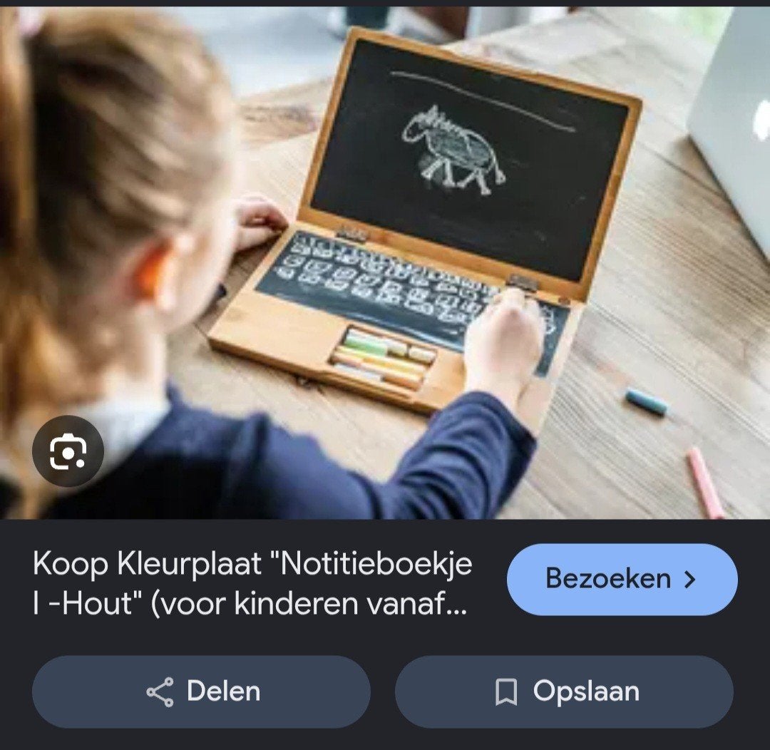 Houten laptop krijtbord voor kinderen, Ophalen of Verzenden, Gebruikt, Taal en Lezen