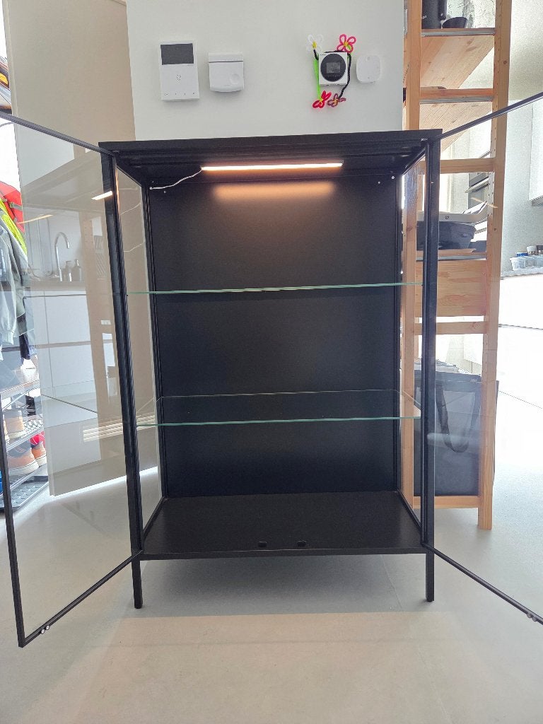 Rudsta ikea glazen kast, Ophalen, 100 tot 150 cm, 50 tot 100 cm, Zo goed als nieuw