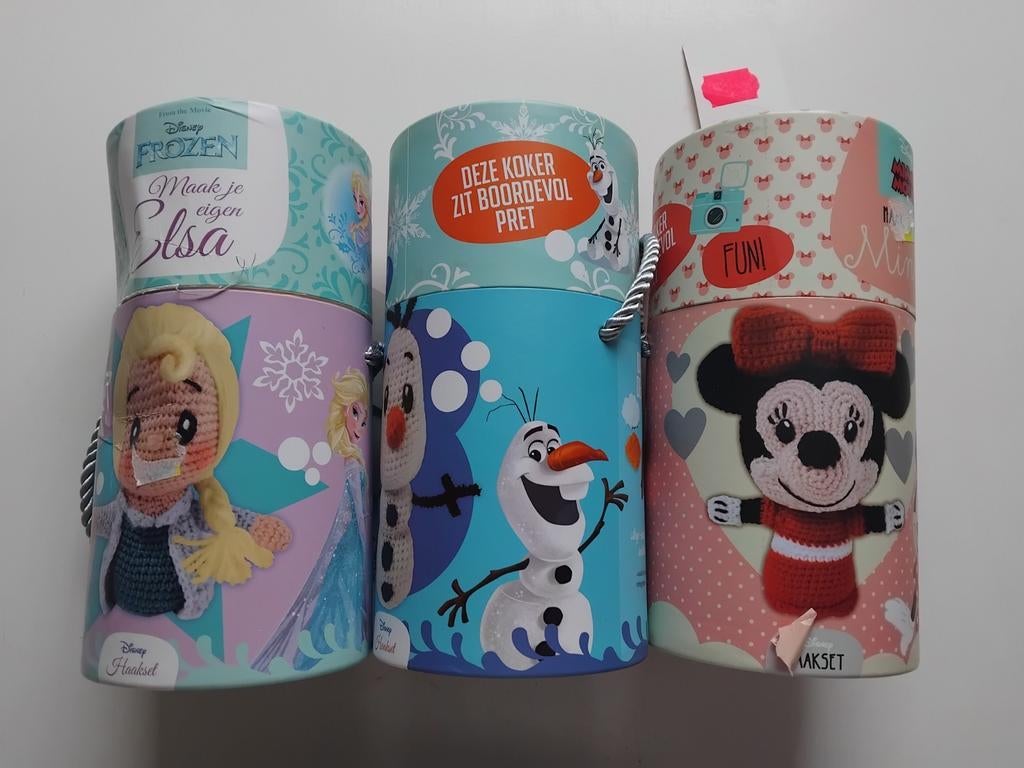 3 Nieuwe Haakpakketten: Disney Elsa, Minnie Mouse & Olaf, Hobby en Vrije tijd, Breien en Haken, Ophalen of Verzenden, Nieuw, Haken