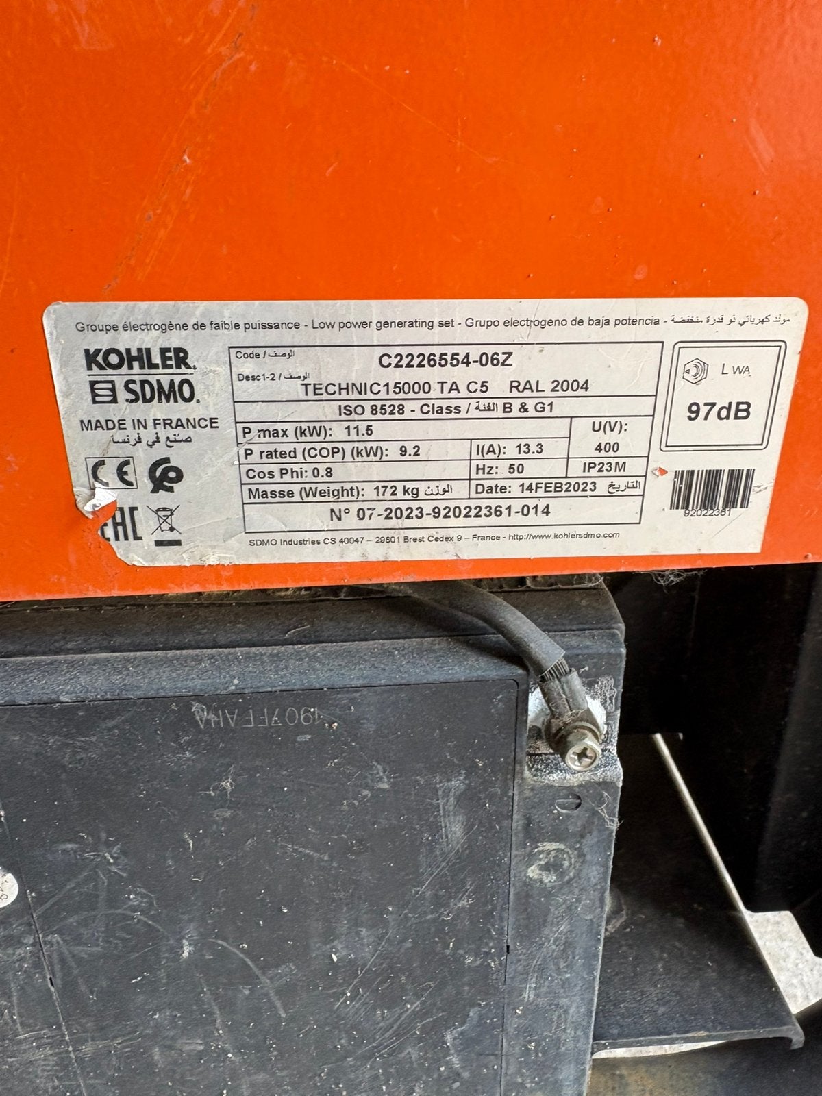 KOHLER SDMO Bezine Aggergaat 400v, Ophalen, Zo goed als nieuw, Minder dan 5 kVA, Overige typen