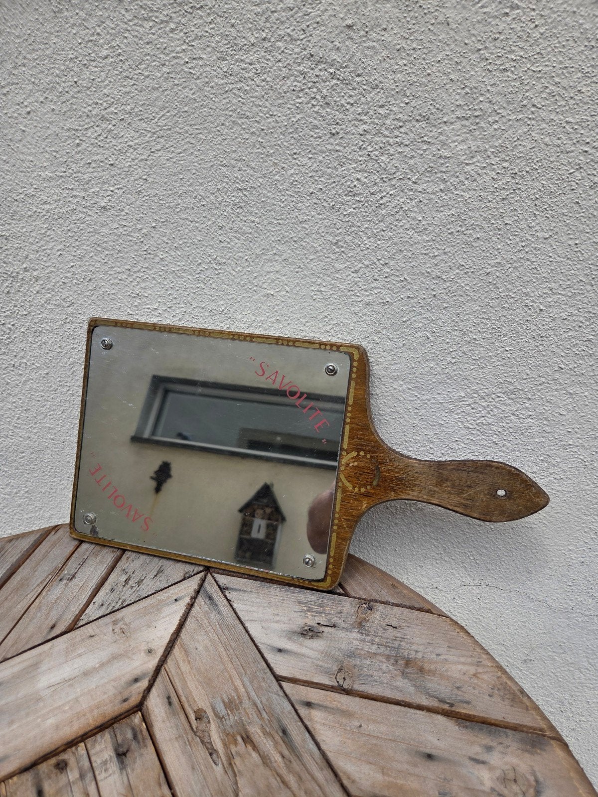Vintage Savolite Handspiegel oud, Ophalen of Verzenden