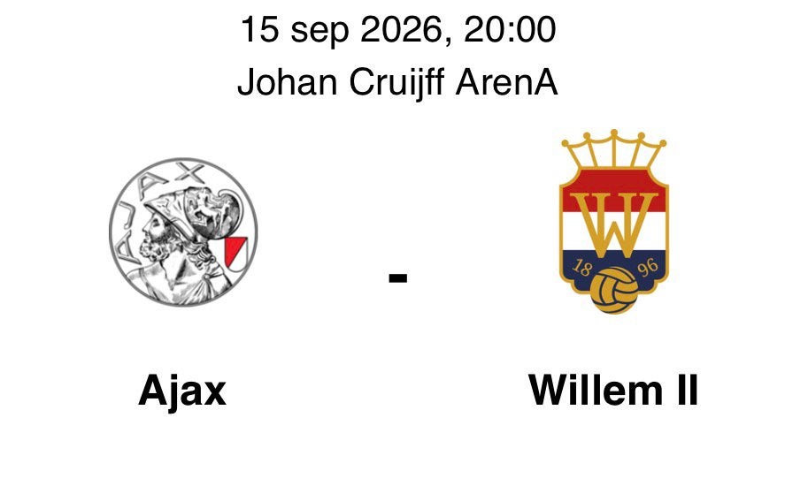 2x Ajax - Willem 2, zuid 2 boven de FSIDE., Tickets en Kaartjes, Drie personen of meer, Maart