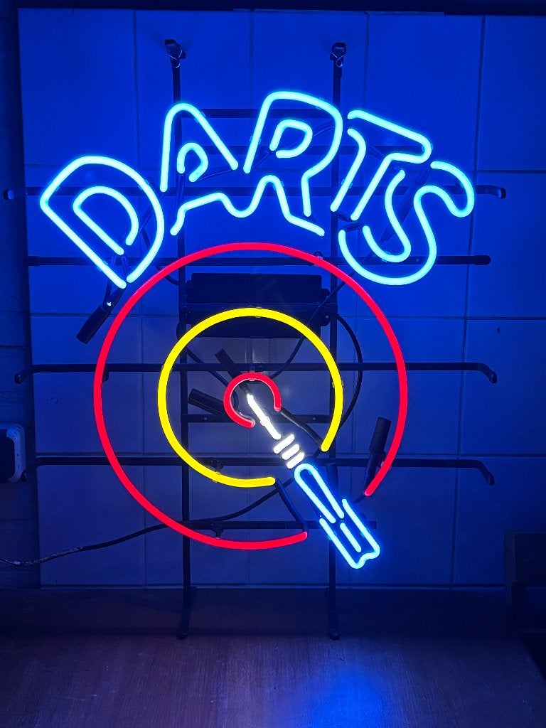 Darts Neon Lichtbak - Unieke Decoratie - vintage, Verzamelen, Merken en Reclamevoorwerpen, Ophalen of Verzenden, Zo goed als nieuw