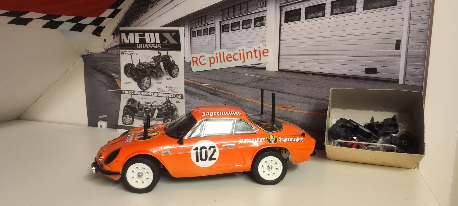 tamiya renault alpine op MF-01 chassis nieuw, Ophalen of Verzenden, Nieuw, Auto onroad