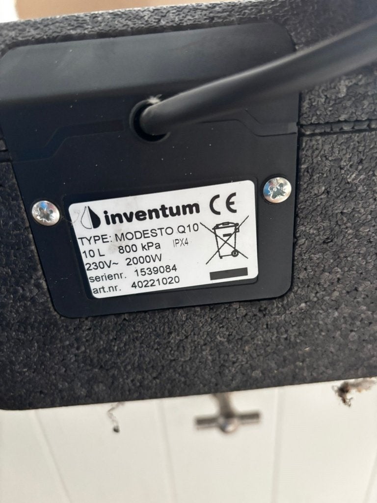 Inventum Modesto Q Slide-in boiler - 10 liter, Minder dan 50 cm, Gebruikt, Zwart, Ophalen of Verzenden